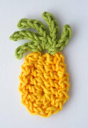 Crochet pineapple fridge magnet